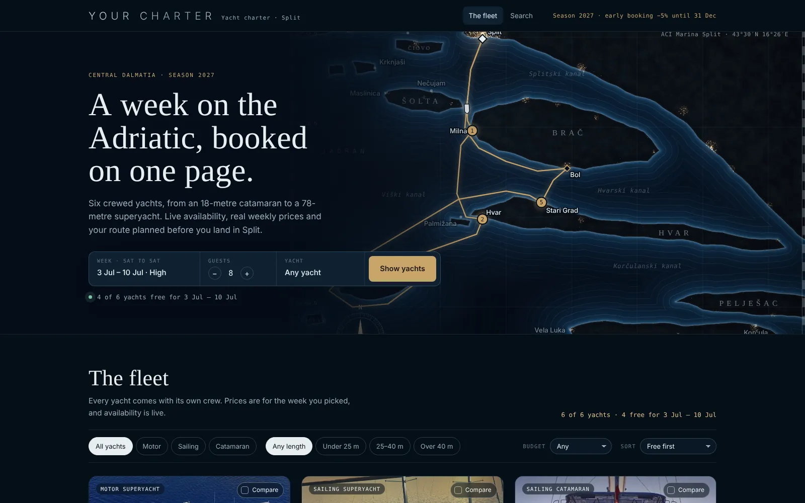 Example charter booking system built by Aurelia