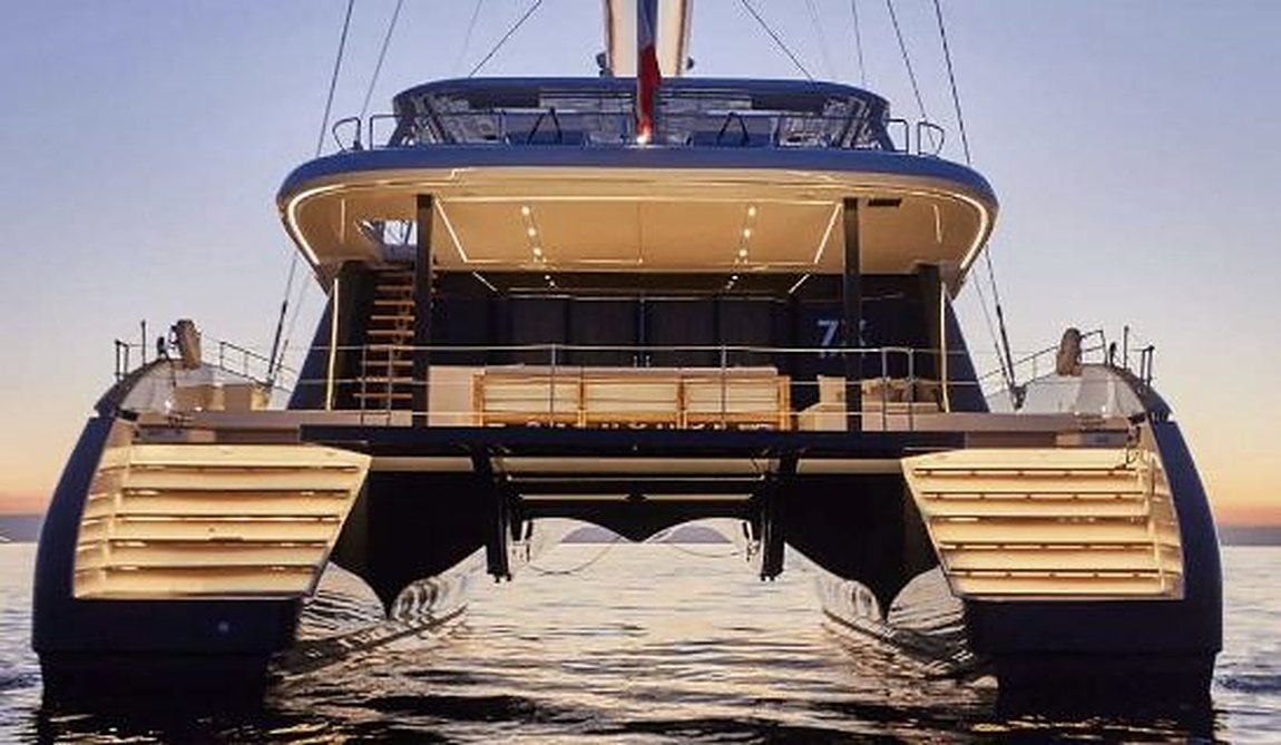 Sailing catamaran from the example charter fleet